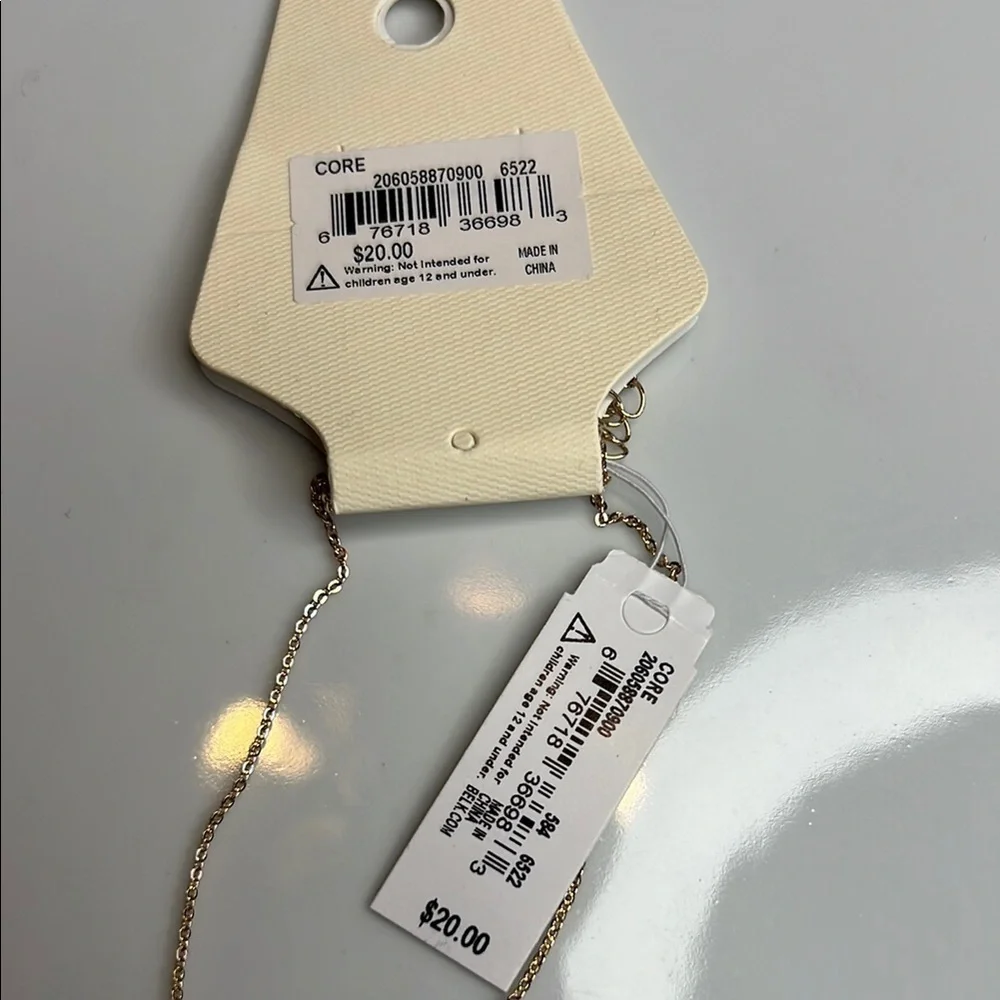 Gold Necklace with Cursive M Pendant and Fine Chain